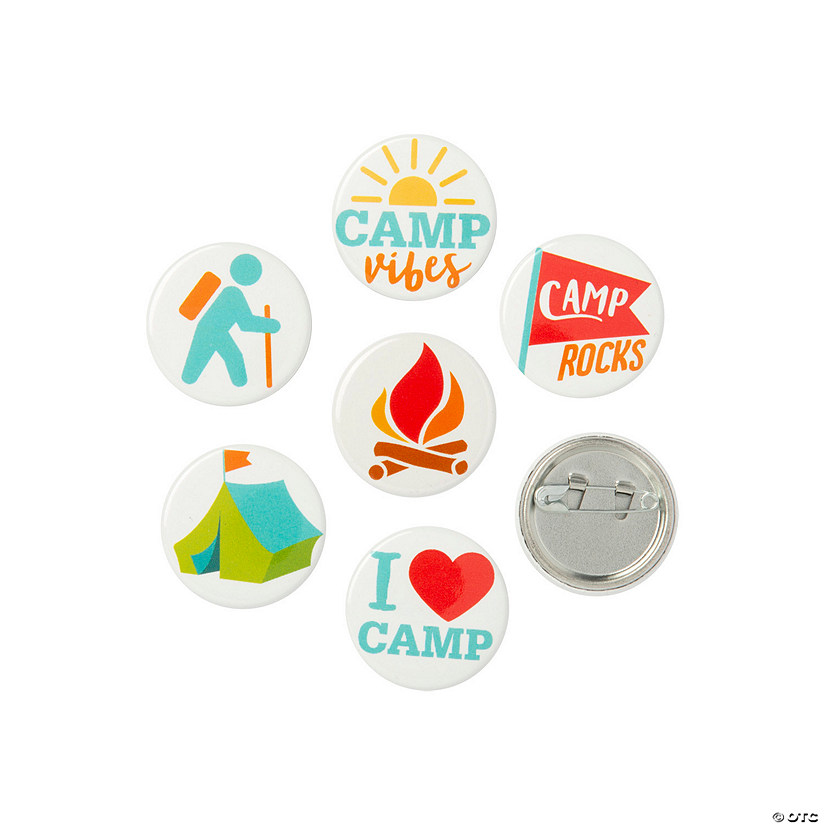 Bulk 48 Pc. Camp Mini Buttons Image