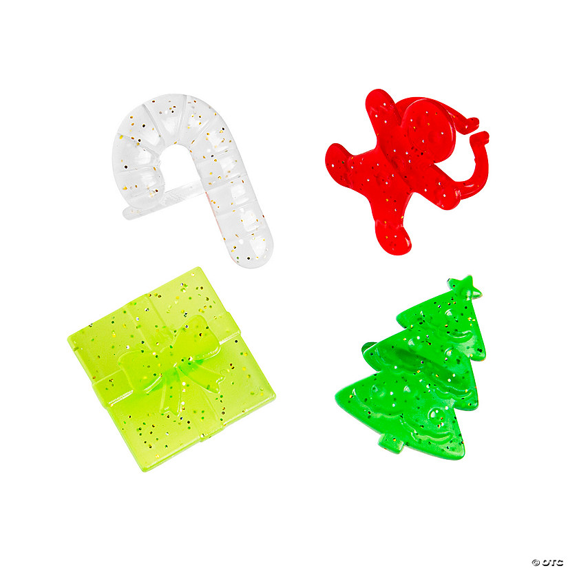 Bulk 48 Pc. Christmas Glitter Rings Image