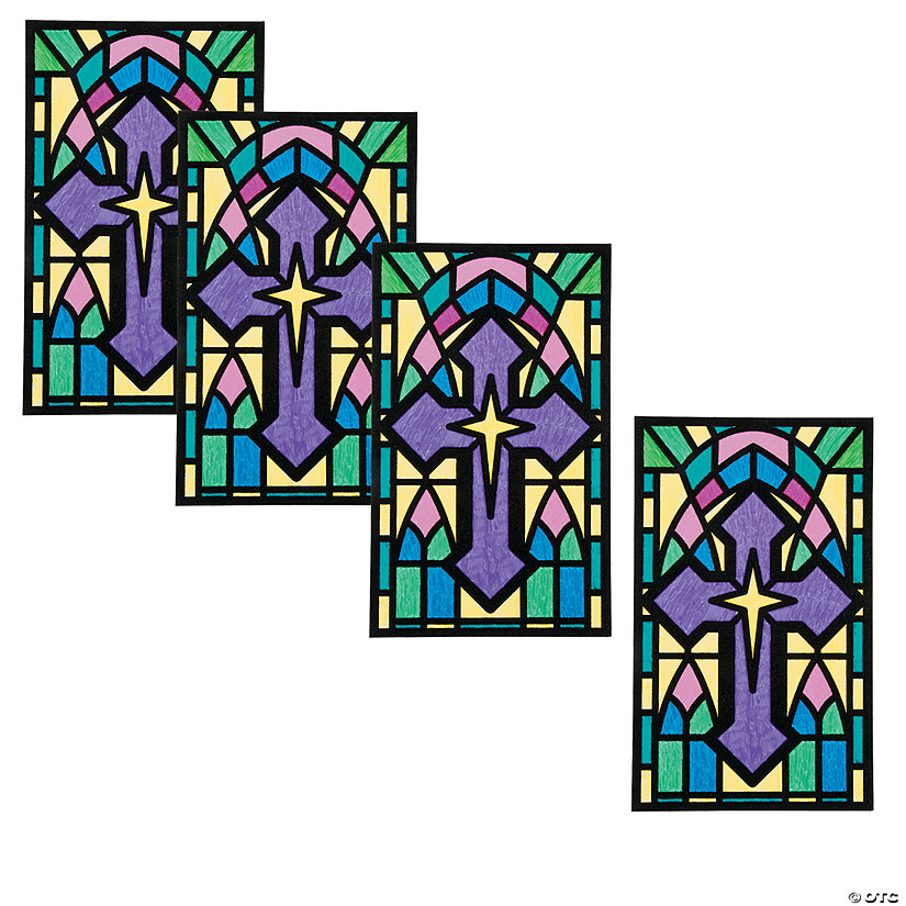 Bulk 48 Pc. Color Your Own Cross Fuzzy Pictures Image