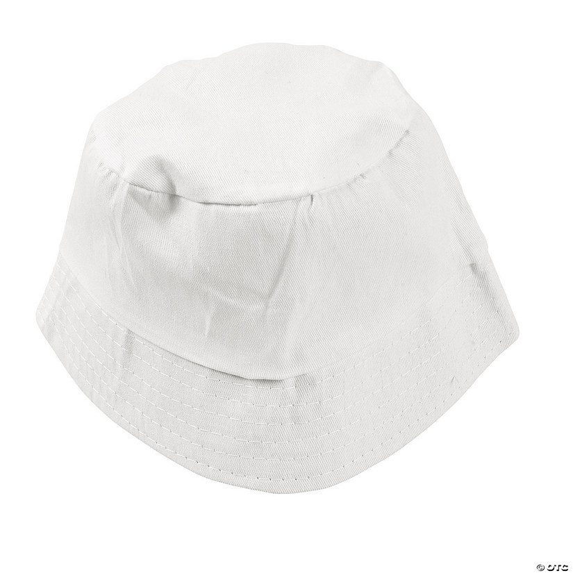 Bulk 48 Pc. DIY Child&#8217;s Cotton White Bucket Hats Image