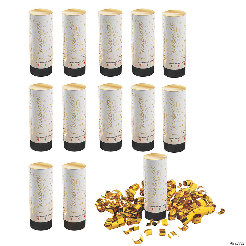 Bulk 48 Pc. Gold Celebration Confetti Poppers Image