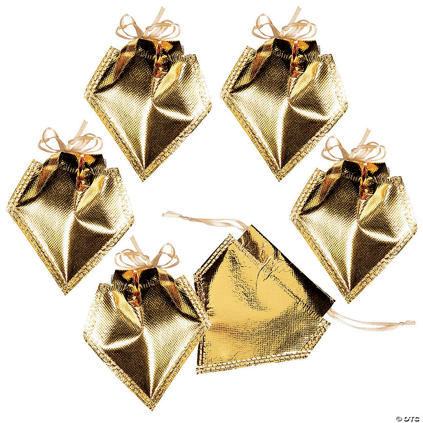 Bulk 48 Pc. Gold Metallic Drawstring Favor Bags Image