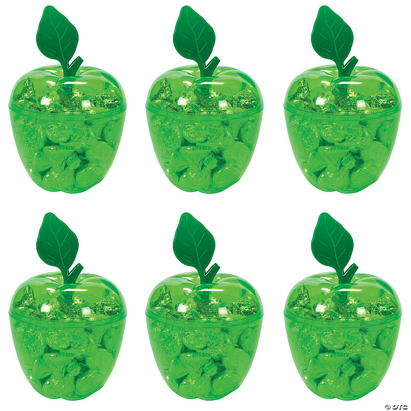 Bulk 48 Pc. Green Apple BPA-Free Plastic Favor Containers Image