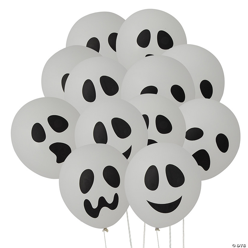 Bulk  48 Pc. Halloween Ghost 11" Latex Balloons Image