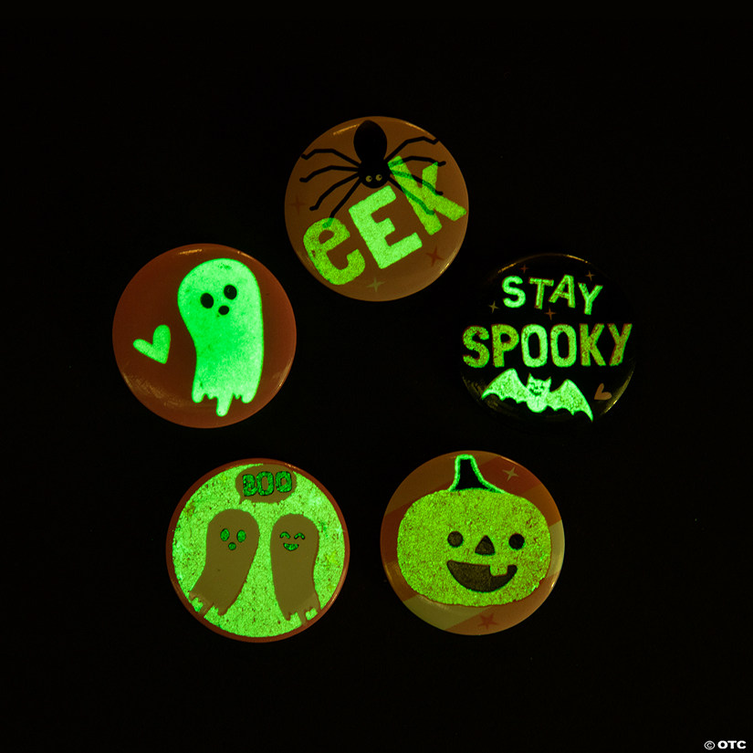 Bulk 48 Pc. Halloween Glow-in-the-Dark Mini Buttons Image