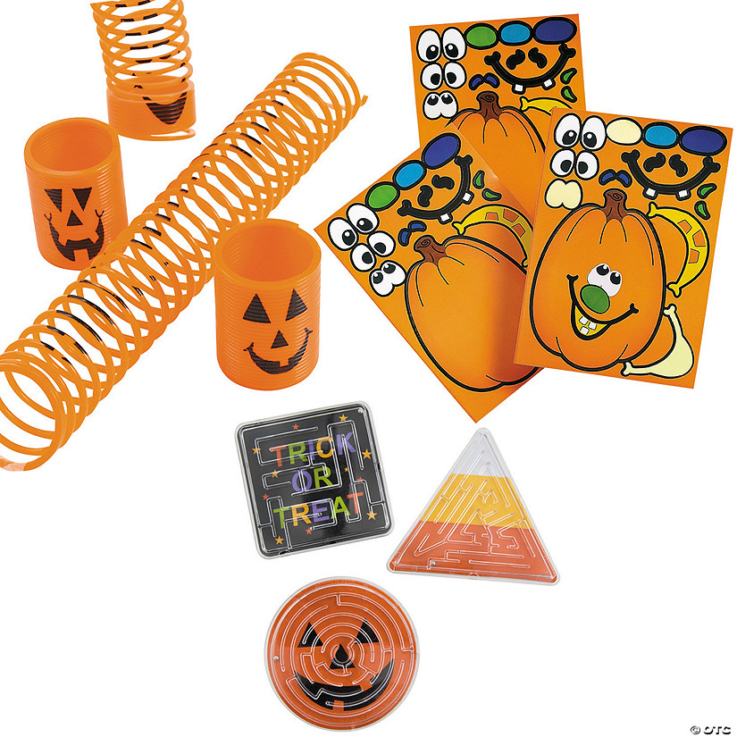 Bulk 48 Pc. Halloween Pumpkin Handout Kit Image