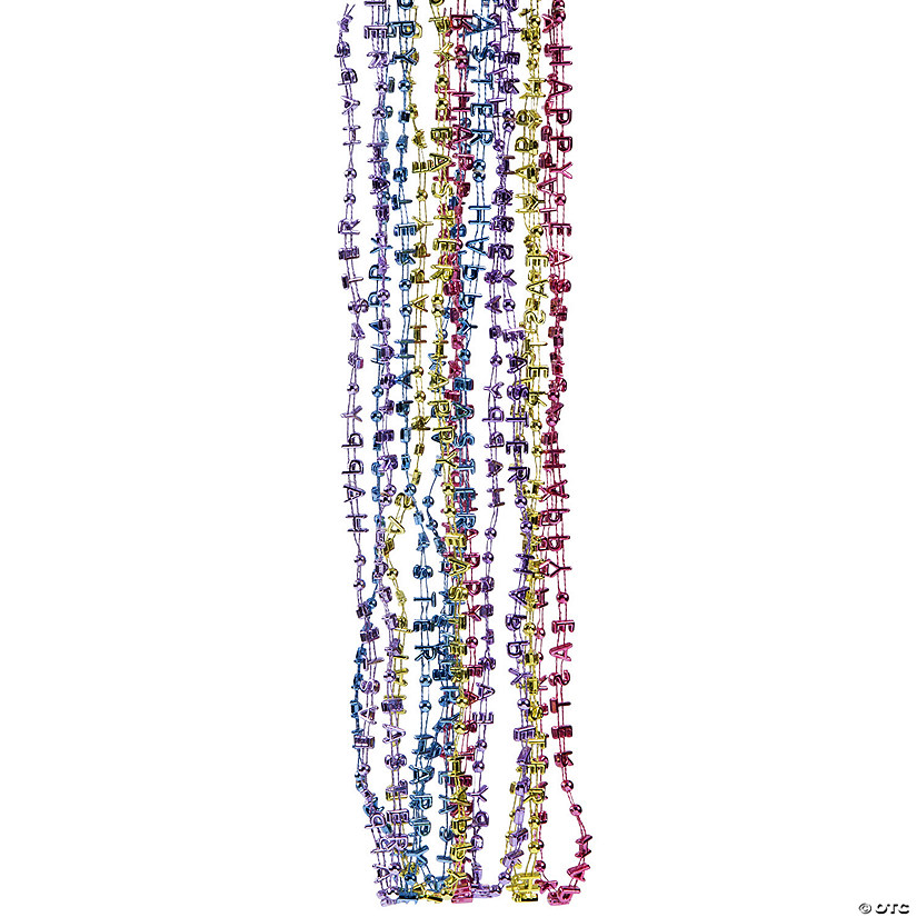 Bulk 48 Pc. Happy Easter Metallic Bead Necklaces Image