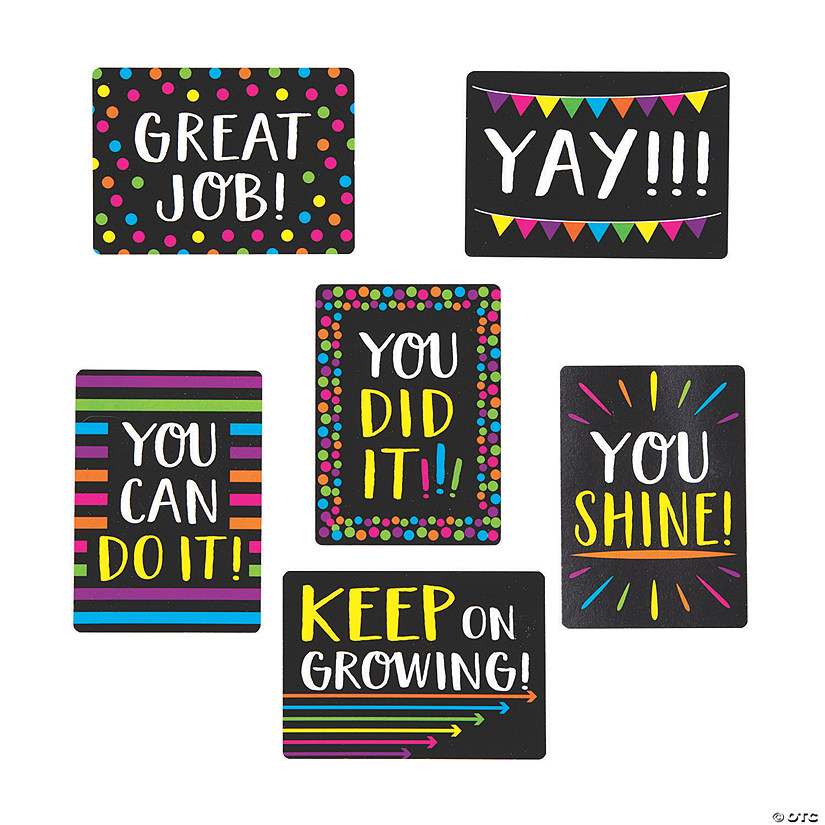 Bulk 48 Pc. Mini Encouragement Cards - Black & Bright Image