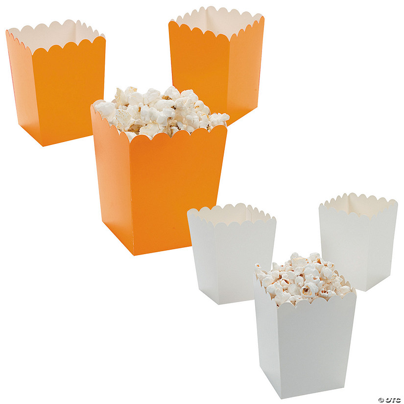 Bulk  48 Pc. Mini Orange & White Popcorn Box Assortment Kit Image