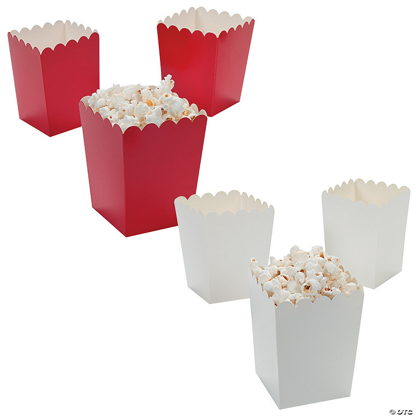 Bulk  48 Pc. Mini Red & White Popcorn Box Assortment Kit Image