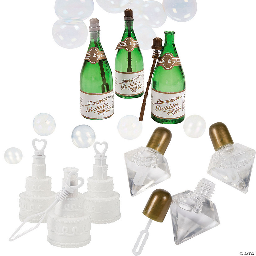 Bulk 48 Pc. Mini Wedding Bubble Bottle Assortment Kit Image