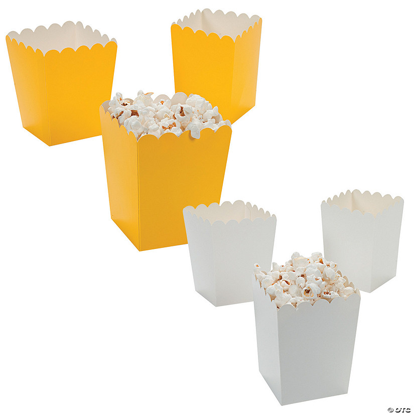 Bulk  48 Pc. Mini Yellow & White Popcorn Box Assortment Kit Image