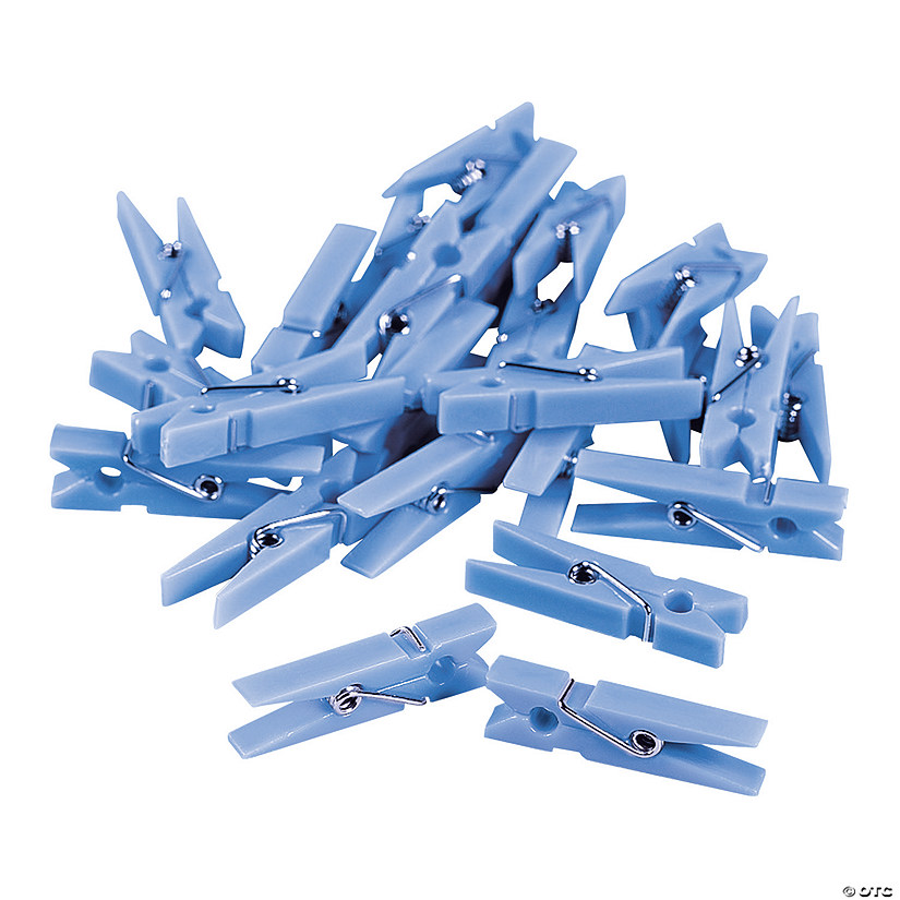 Bulk  48 Pc. Pastel Blue Mini Clothespin Party Favors Image