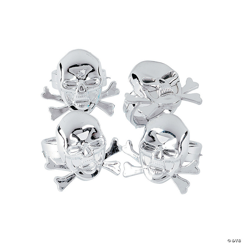 Bulk 48 Pc. Pirate Skull Plastic Rings Image