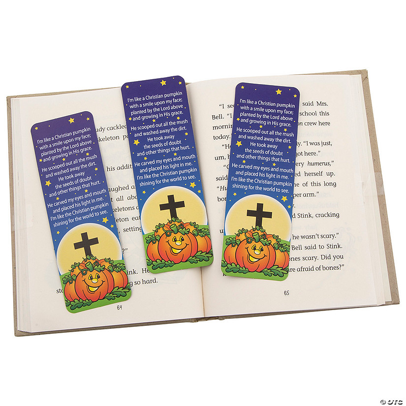 Bulk 48 Pc. Pumpkin Prayer Bookmarks Image