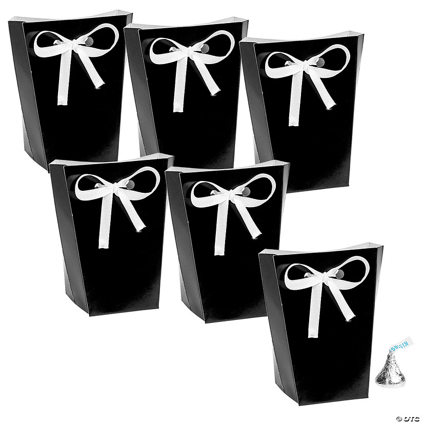 Bulk 48 Pc. Small Black Favor Boxes with Ribbon Image