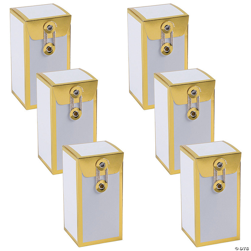 Bulk 48 Pc. Vertical Favor Boxes with Gold Foil Image