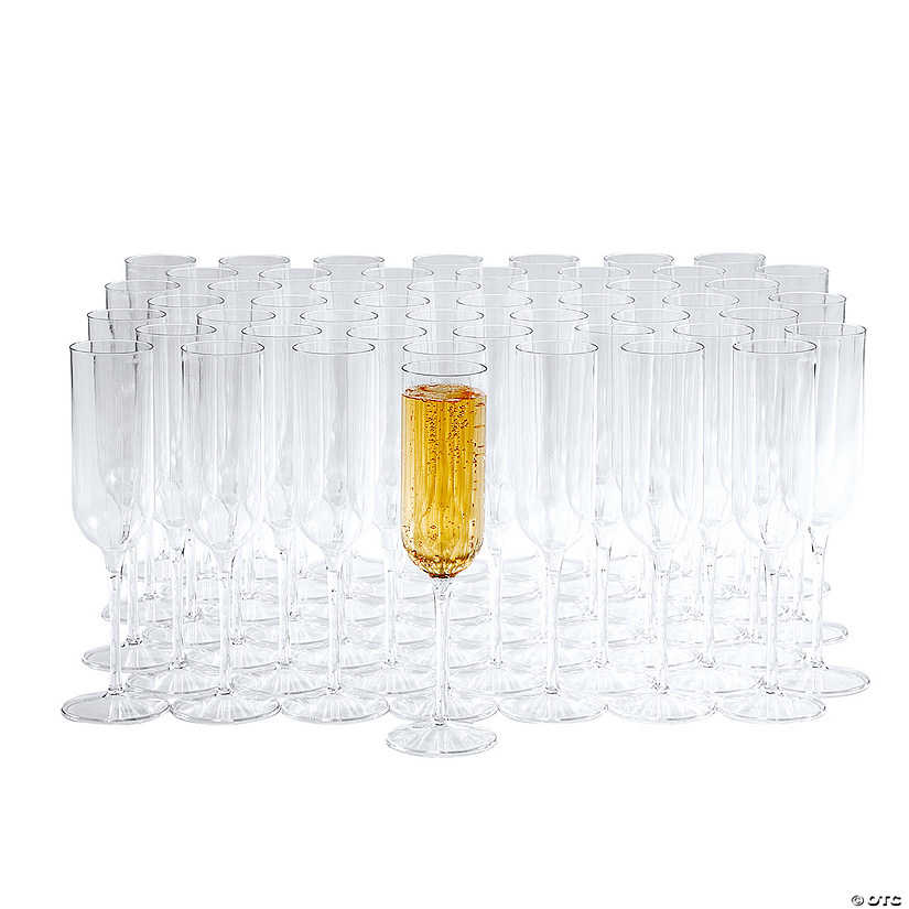 Bulk  50 Ct. Clear Plastic Champagne Flutes Image