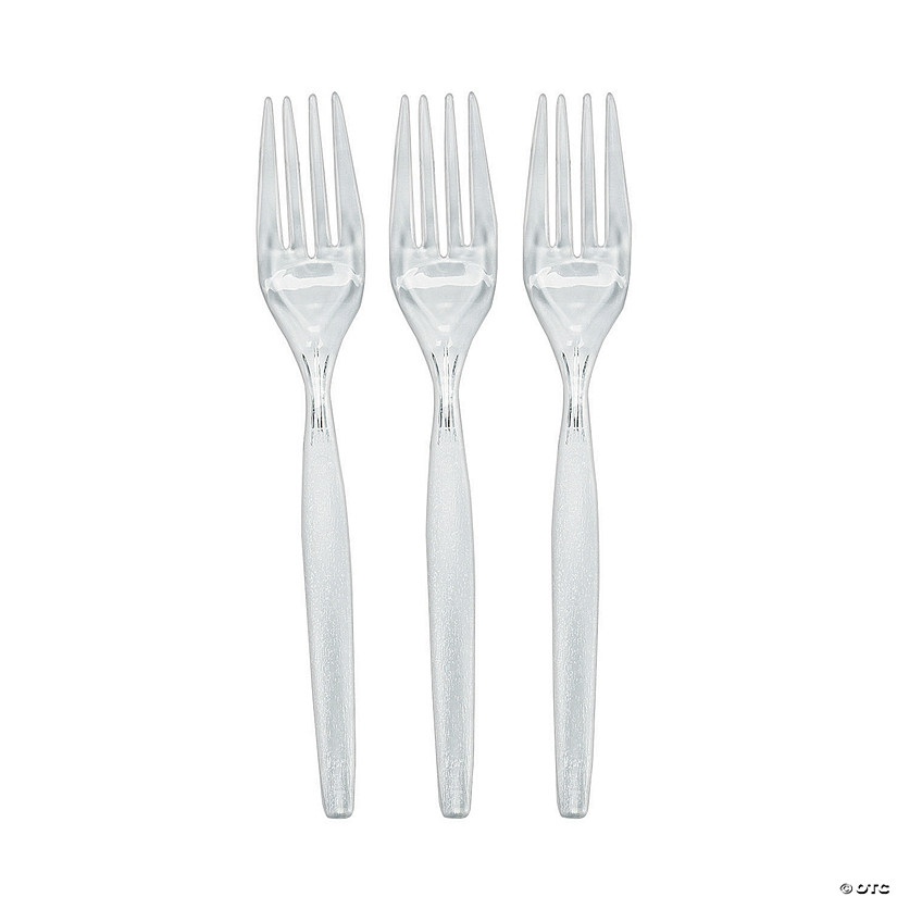 Bulk  50 Ct. Clear Plastic Forks Image