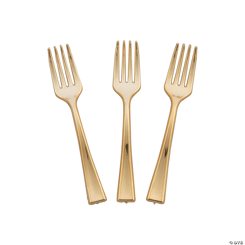 Bulk 50 Ct. Metallic Gold Mini Forks Image