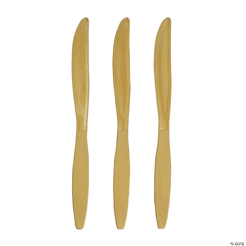 Bulk  50 Ct. Metallic Gold Plastic Knives Image