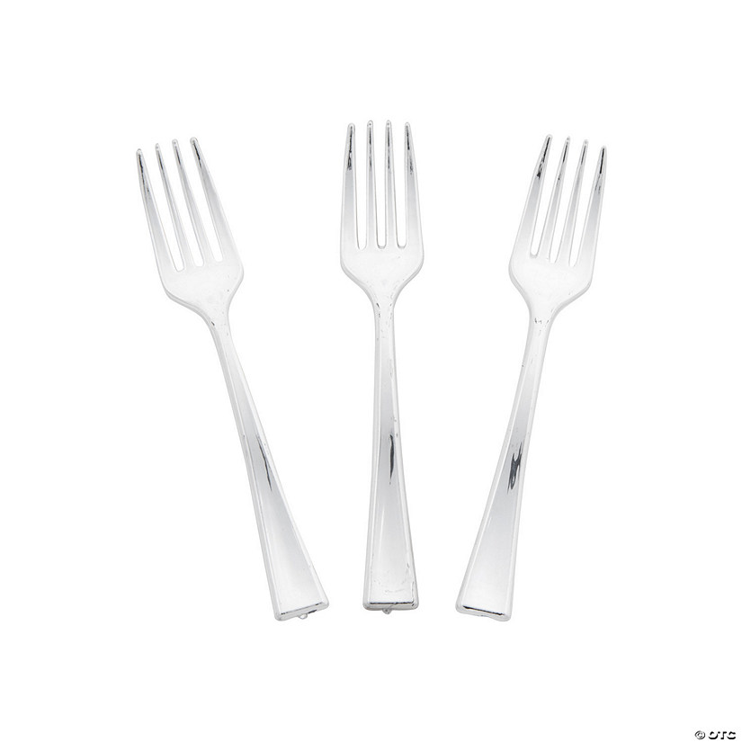 Bulk 50 Ct. Metallic Silver Mini Forks Image