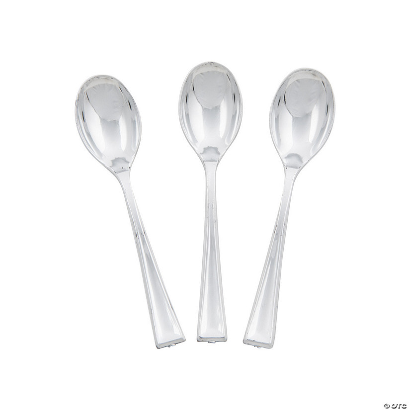 Bulk 50 Ct. Metallic Silver Mini Spoons Image