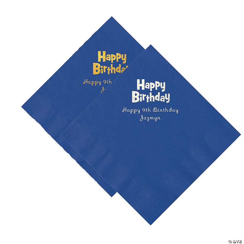 Bulk 50 Ct. Personalized Birthday Napkins Image