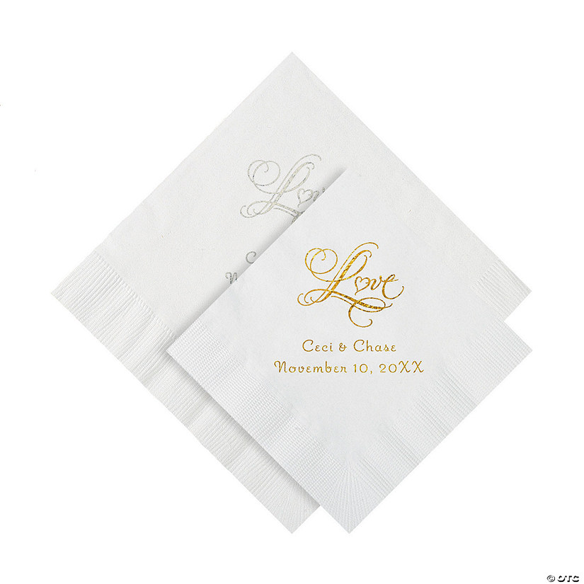 Bulk 50 Ct. Personalized Love Beverage or Luncheon Napkins Image