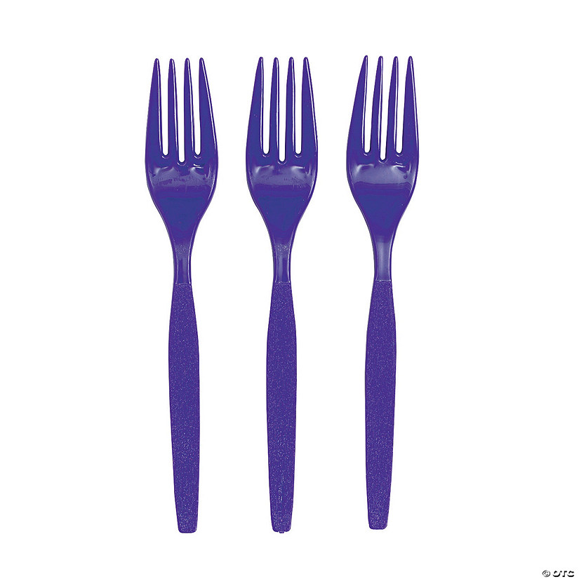Bulk  50 Ct. Purple Plastic Forks Image