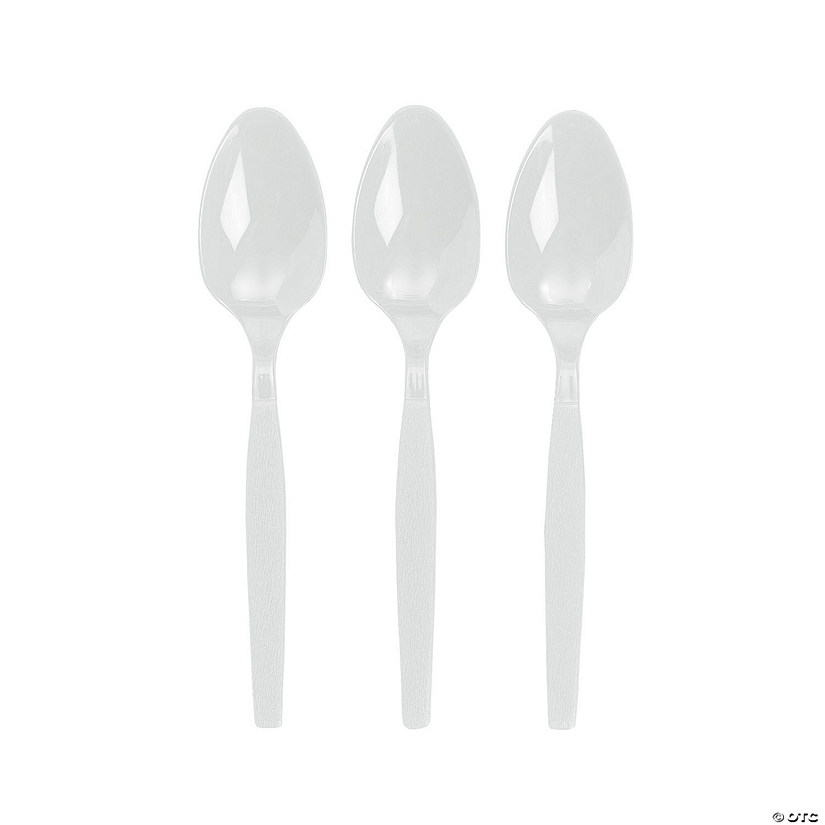Bulk  50 Ct. White Plastic Spoons Image