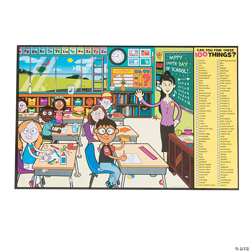Bulk 50 Pc. 100th Day of School Image Hunt Activity Sheets Image
