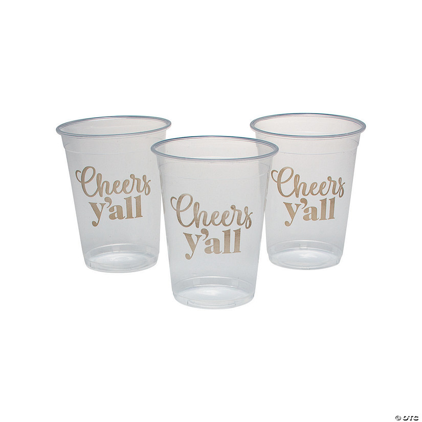 Bulk  50 Pc. Cheers Y&#8217;all Clear Plastic Cups Image