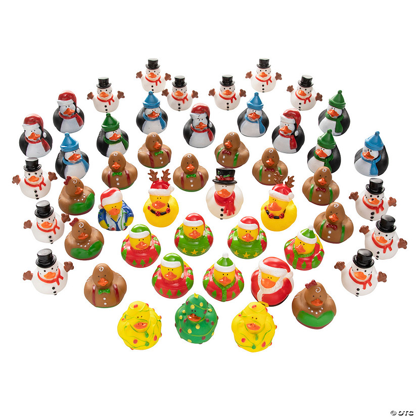 Bulk 50 Pc. Christmas Rubber Ducks Assortment Image