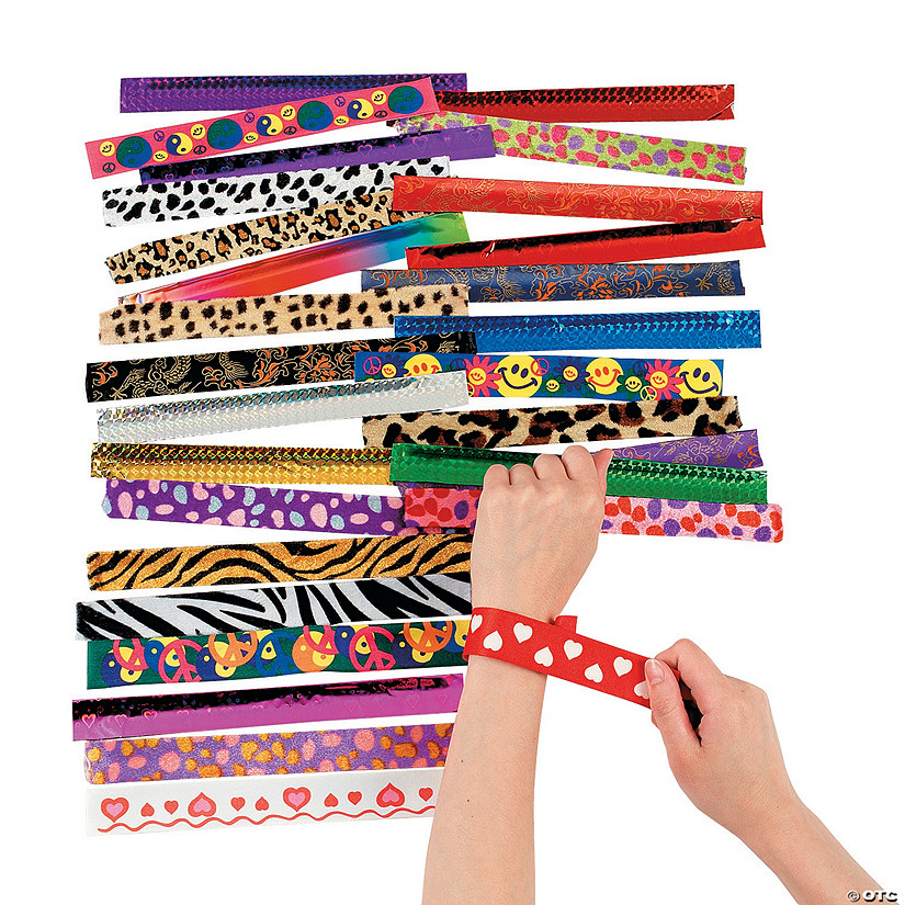 Bulk 50 Pc. Colorful Slap Bracelet Assortment Image