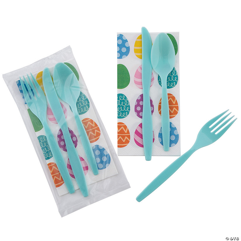 Bulk 50 Pc. Easter Disposable Cutlery Packets Image