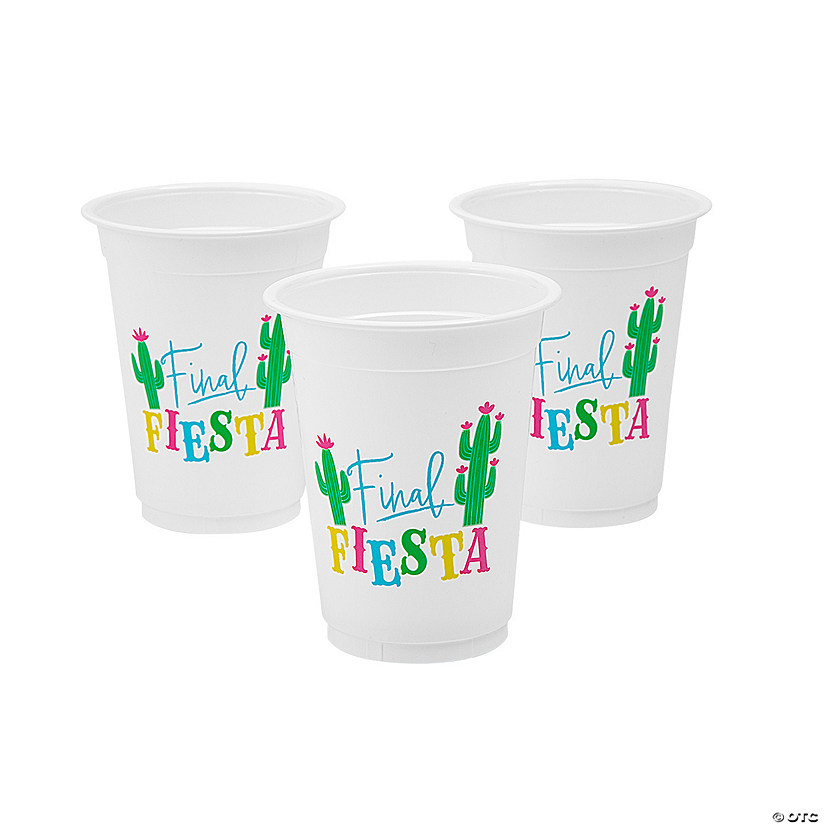 Bulk 50 Pc. Final Fiesta Plastic Disposable Cups Image
