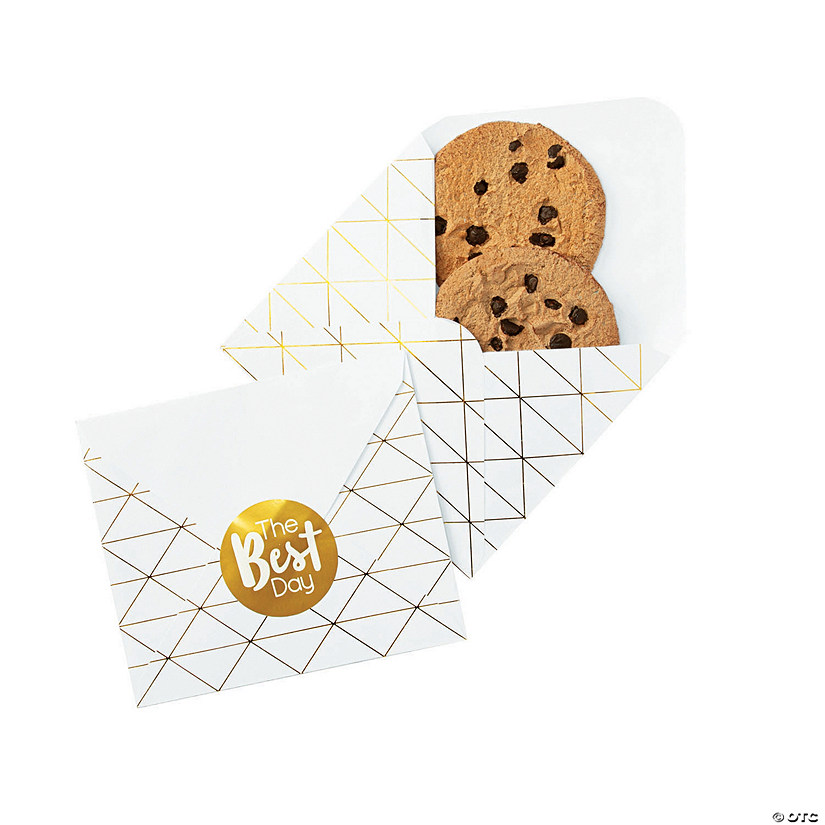 Bulk  50 Pc. Gold Foil Envelope Treat Bags with Stickers Image
