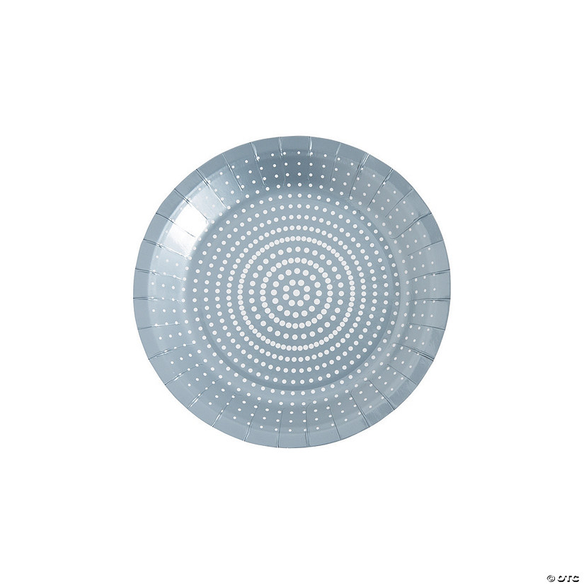 Bulk 50 Pc. Gray Chic Dots Paper Dessert Plates Image