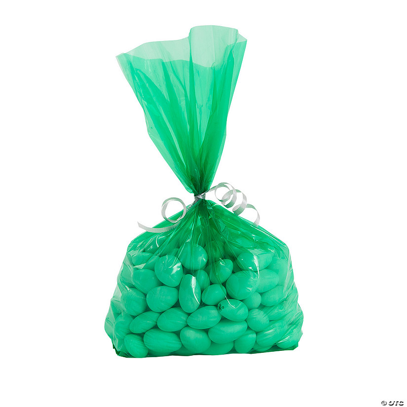 Bulk  50 Pc. Green Medium Cellophane Bags Image