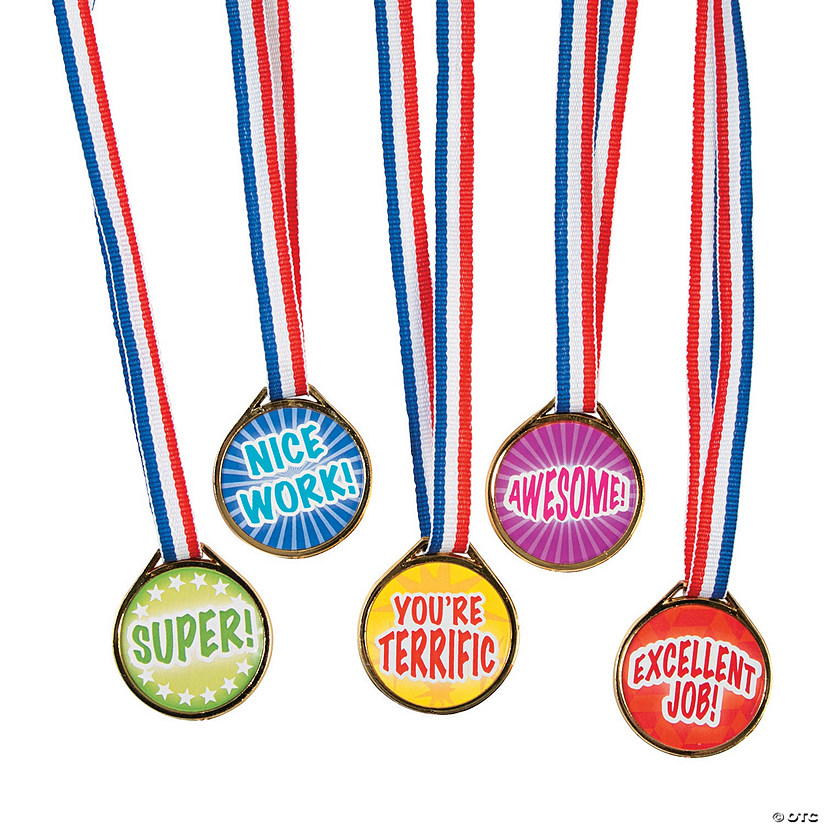 Bulk 50 Pc. Motivational Award Medal Necklace Assortment Image