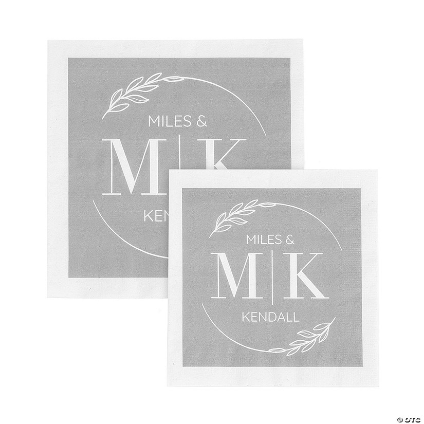 Bulk 50 Pc. Personalized Modern Initials Napkins Image