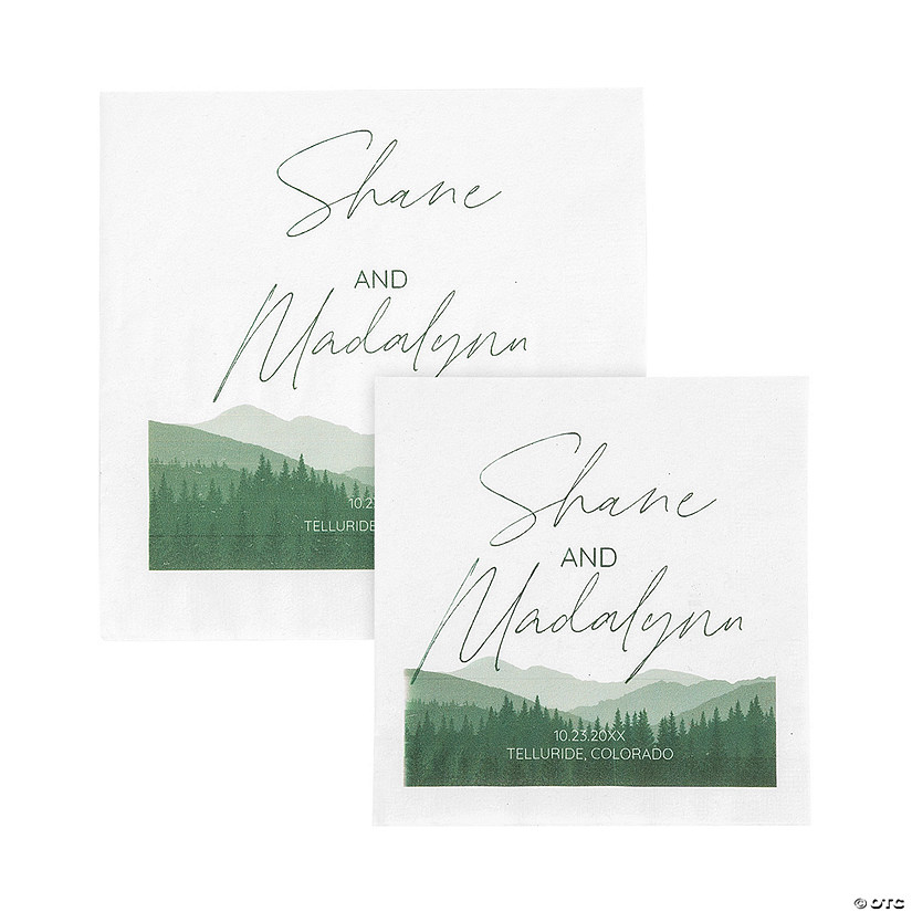Bulk 50 Pc. Personalized Mountain Wedding Napkins Image