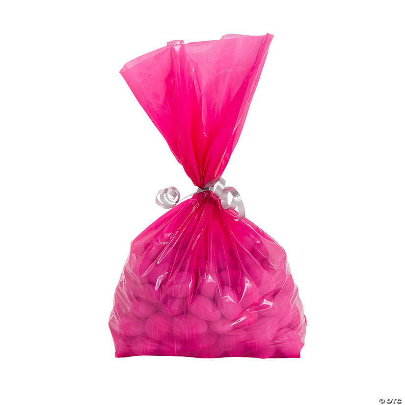 Bulk  50 Pc. Pink Medium Cellophane Bags Image