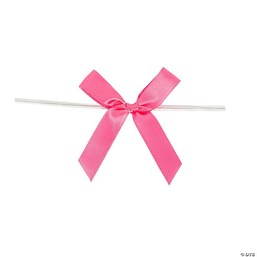 Bulk  50 Pc. Pink Twist Tie Satin Bows Image