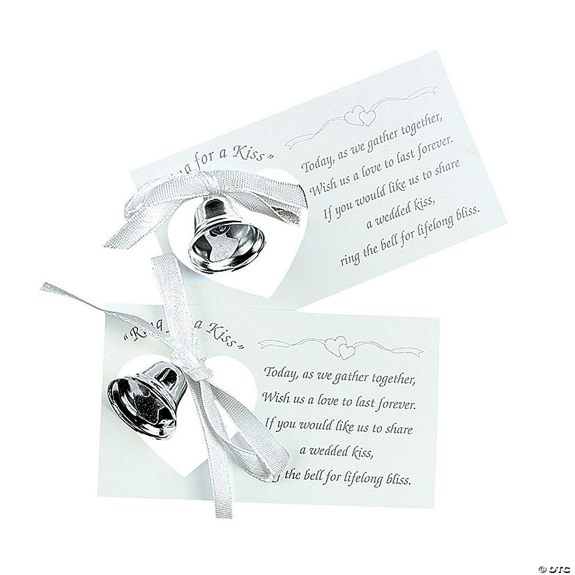 Bulk  50 Pc. Silvertone Wedding Bells on Place Cards Image