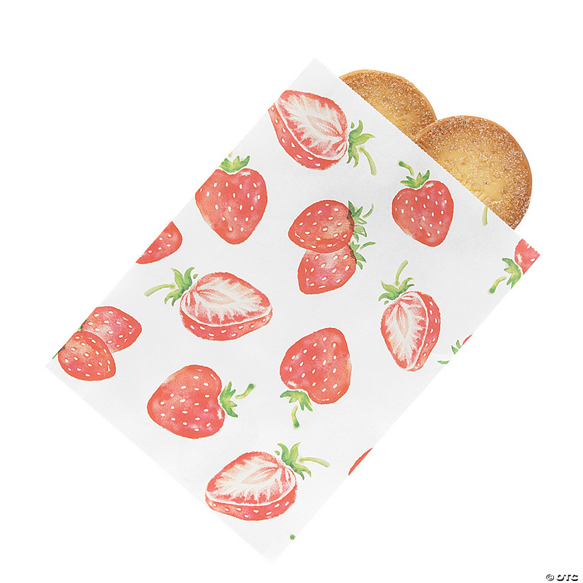 Bulk  50 Pc. Strawberry Paper Treat Bags Image