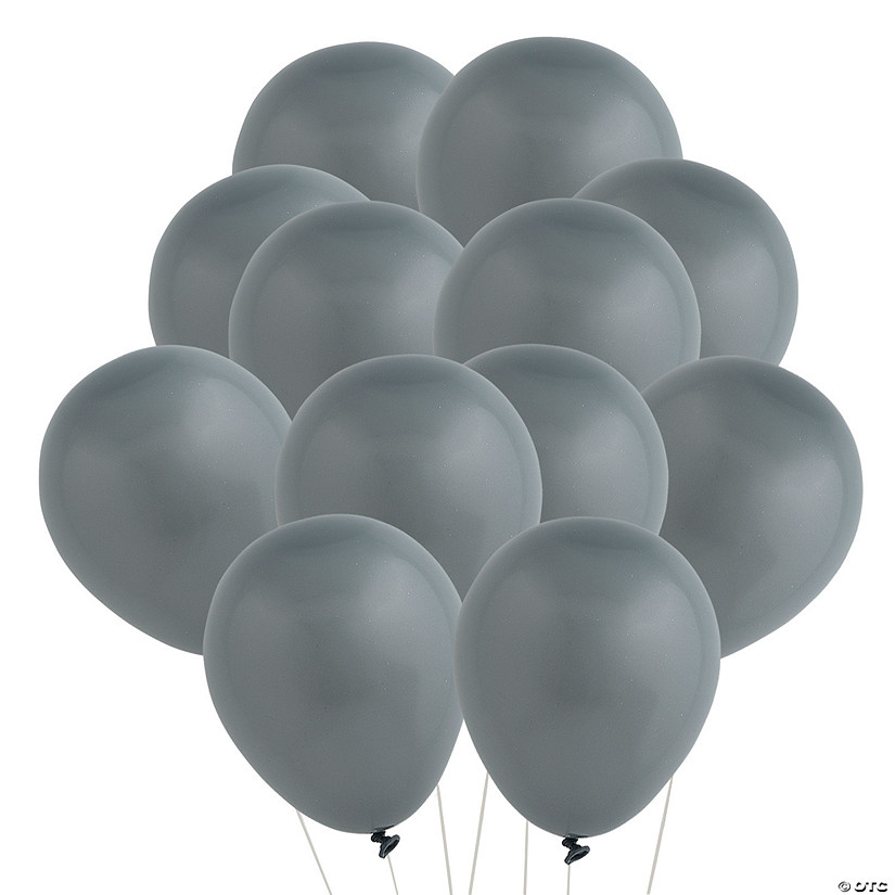 Bulk 50 Pc. Tuftex Matte Gray Smoke 5" Natural Latex Balloons Image