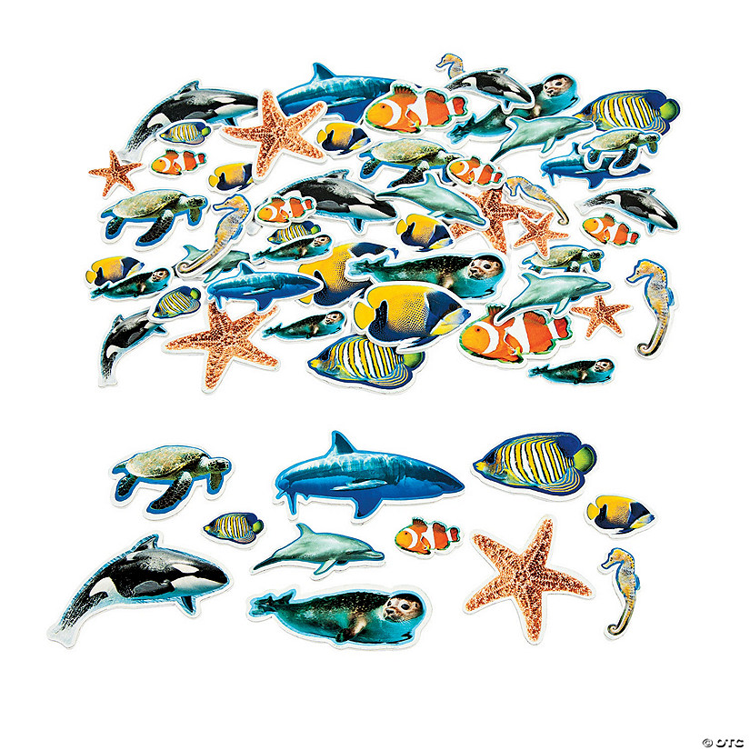 Bulk 500 Pc. Realistic Ocean Animal Self-Adhesive Shapes Image