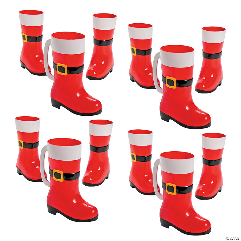 Bulk  60 Ct. Santa Boot Plastic Mugs Image